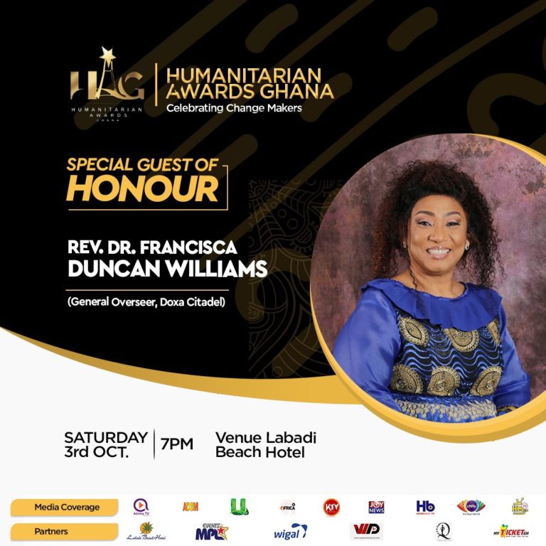 Rev. Dr. Francisca Duncan Williams announced as Special Guest of Honour at 2020 Humanitarian Awards Ghana